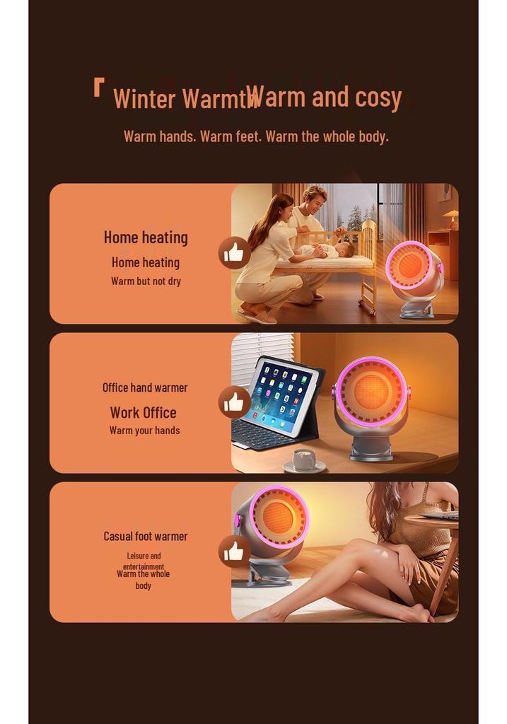 Adjustable Desktop Heater for Home, Office & Dorm - Fast Heating, Electric, Rotates Up/Down & Left/Right