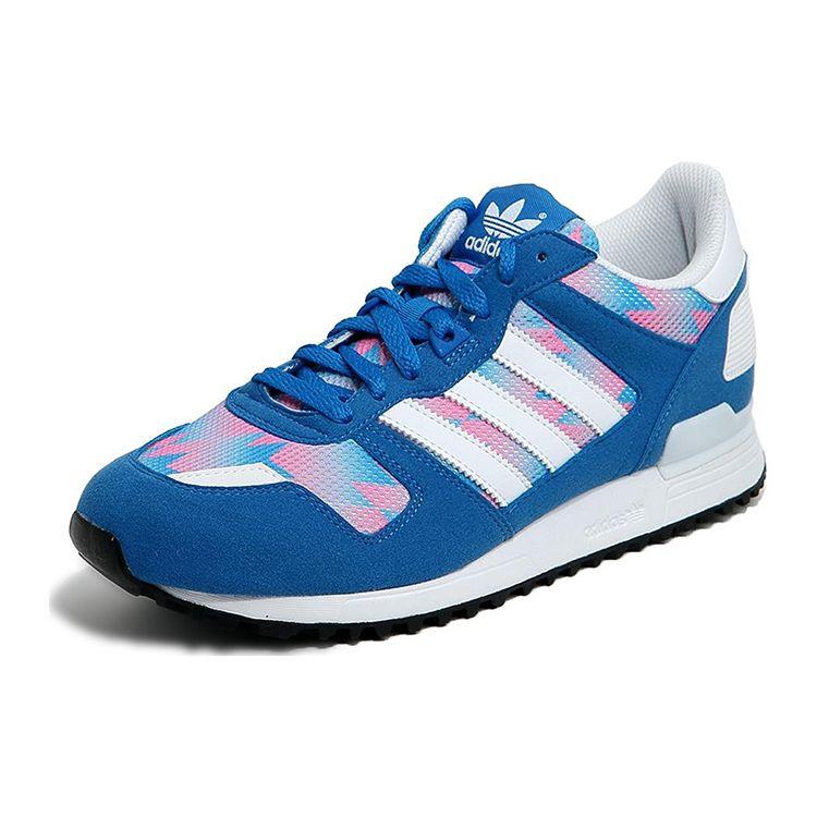 Adidas Originals ZX 700 Comfortable Versatile Shock Absorbing Non-Slip Low-Top Casual Shoes Women Sneakers Blue AQ3186