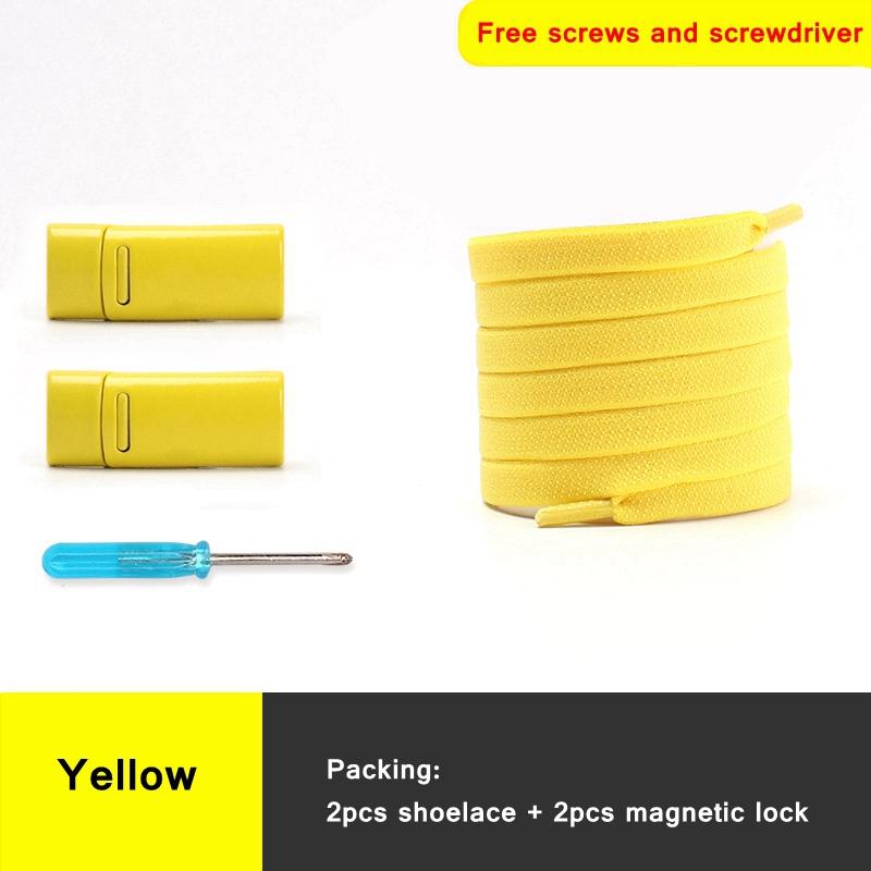 Colorful Magnetic Lock elastic Shoelaces Without ties Elastic Laces Sneaker No Tie Shoe laces Kids Adult Flat Shoelace for Shoes