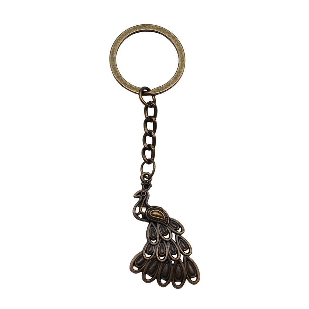 Pfauen Emaille Charms Eulen Schlüsselanhänger Vogel Anhänger Schlüsselring 28mm