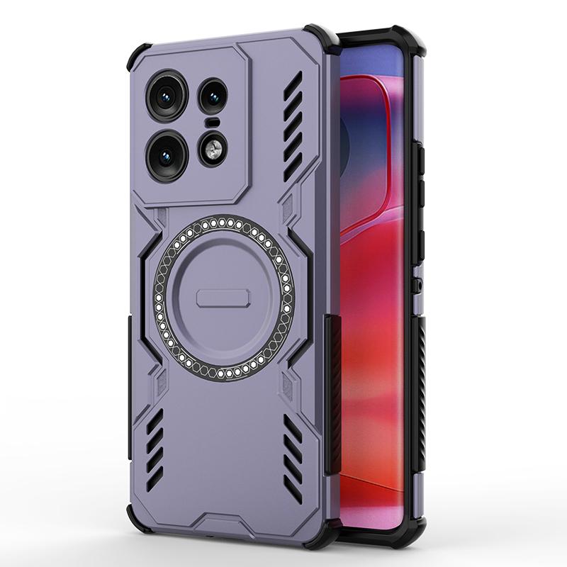 KEYSION Hollow Heat Dissipation Case for Motorola Edge 50 Pro 5G Silicone+PC Magnetic Cooling Shockproof Phone Cover for Edge 50 Pro