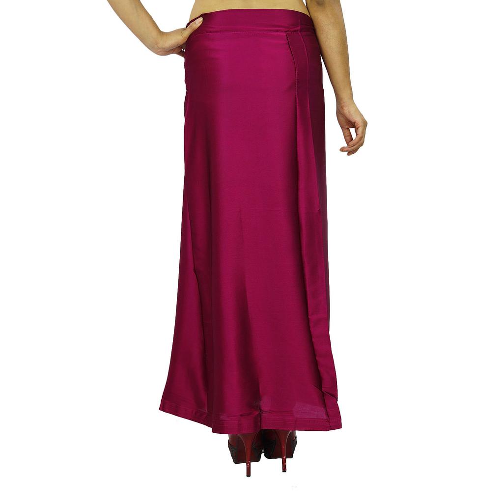 Indian Satin Silk Petticoat Bollywood Solid Inskirt Lining For Sari
