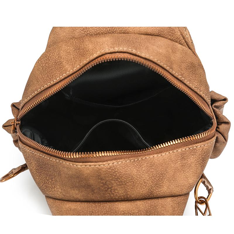 PU Damen Retro Brusttasche Mehrzweck Große Kapazität Umhängetasche Leichter Rucksack