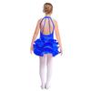 Girls Sparkly Rhinestone Latin Dance Dress Sleeveless Backless Design with Flowy Tiered Skirt for Competition