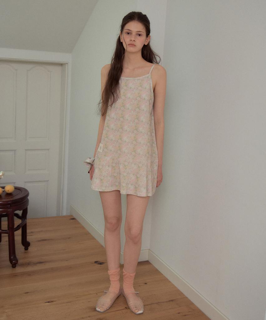 Aueonoseuteljia Floral Terry Sleeveless Dress Set_Mix Green(Ob6Op05)