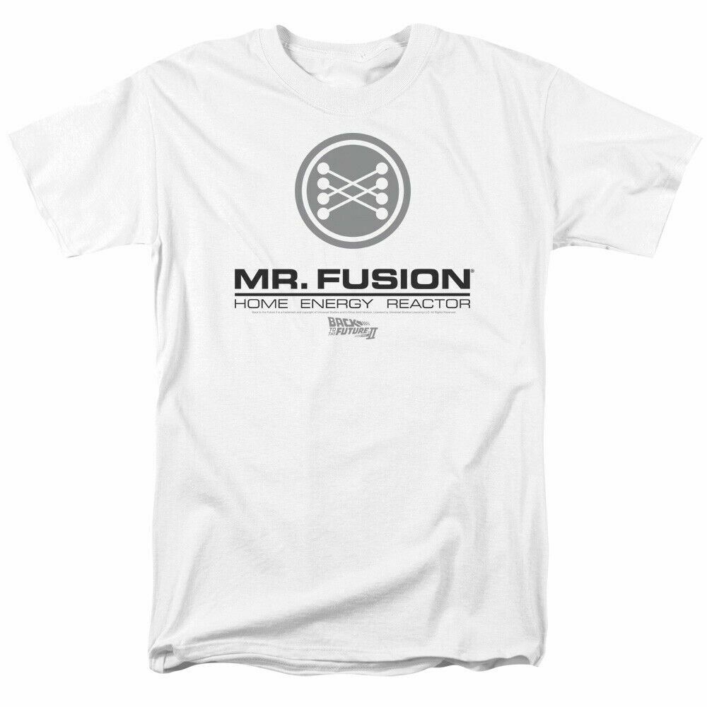 

Back to the Future Mr Fusion Logo T Shirt Mens Licensed Retro Movie Tee White L