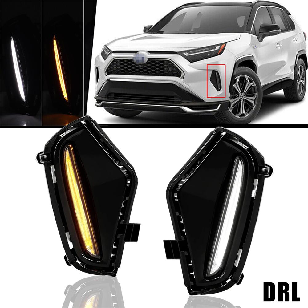 For 2019-2025 Toyota RAV4 LED Dual Color Fog Light DRL Signal Lamp W/Turn Signal