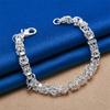 925 Sterling Silver 8-inch Classic Hip-hop Bracelet, Fashionable for Both Men and Women, Party Punk Style Accessories