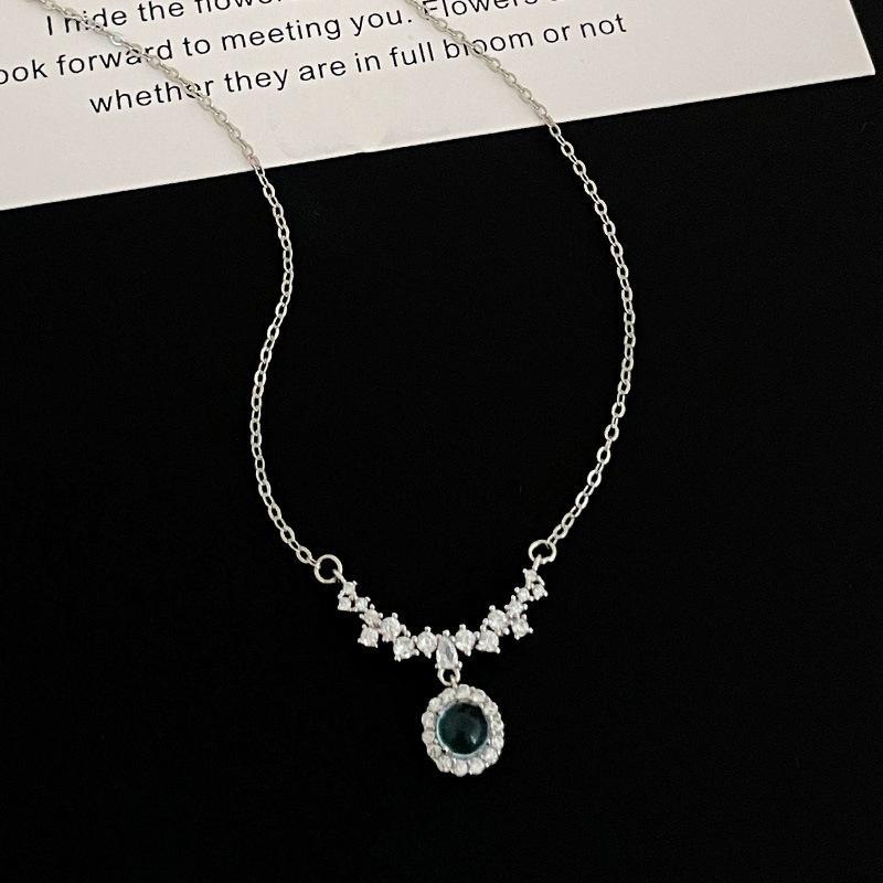 

Ожерелье с подвеской Banyan Tree S925 Silver Luxury Blue Diamond – Изысканная цепочка на ключицу для женщин, идеальный подарок для девушки белого золота