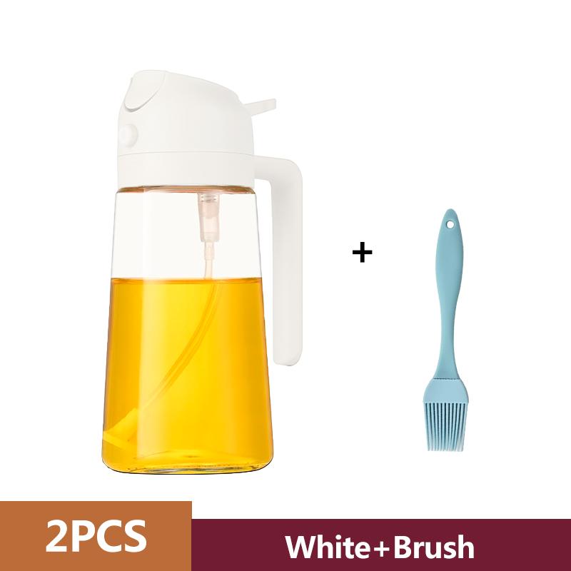2in1 500ml Plastic Spray Oil Sprayer Bottle Spray Oil Dispenser Oil Jar Cruet BBQ Baking Roasting Picnic Kitchen Tools
