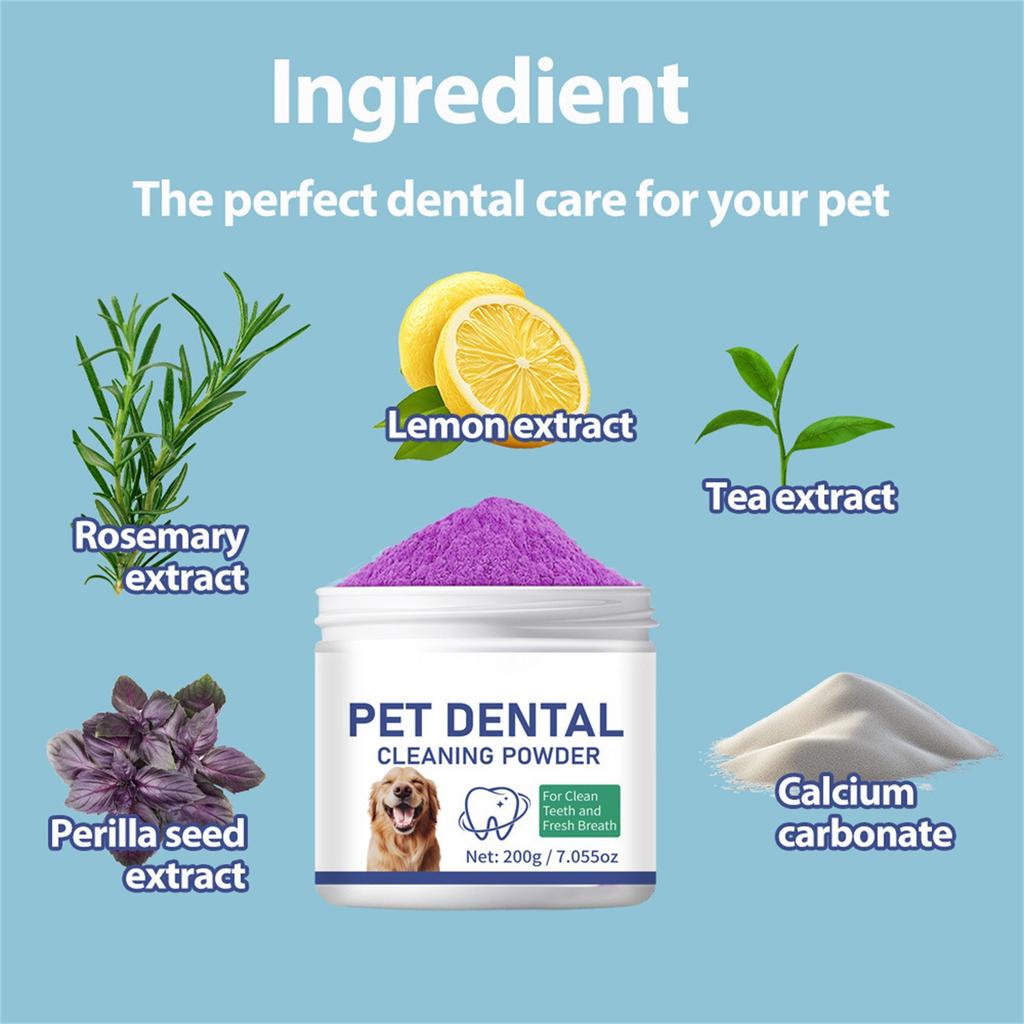 Pet Oral Cleaning Tooth Powder 200g Tartar Stain Cleaning Tool Cats And Dogs Clean Teeth And Freshen Breath