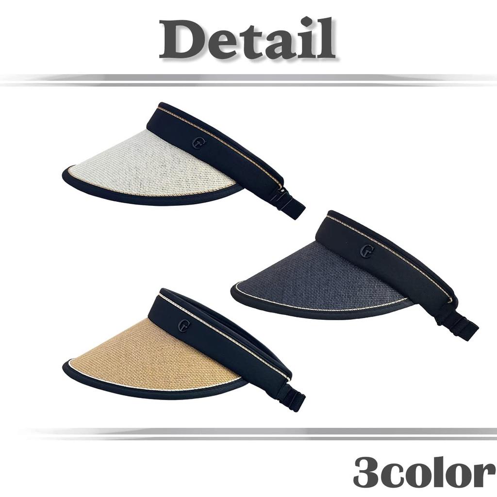 Sun Long Brim CA554 [White Fang] Visor, Visor, Plain, Hat, Foldable, Lightweight, Running, Cap, Women's (Black)