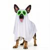 Halloween Dog Ghost Costume Pet Cosplay Cloak with Witch Hat Candy Pot Funny Puppy Outfit for Halloween Party Photo Prop Large