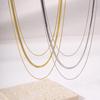 Minimalist Gold-Plated Triple-Layer Snake Bone Chain Necklace