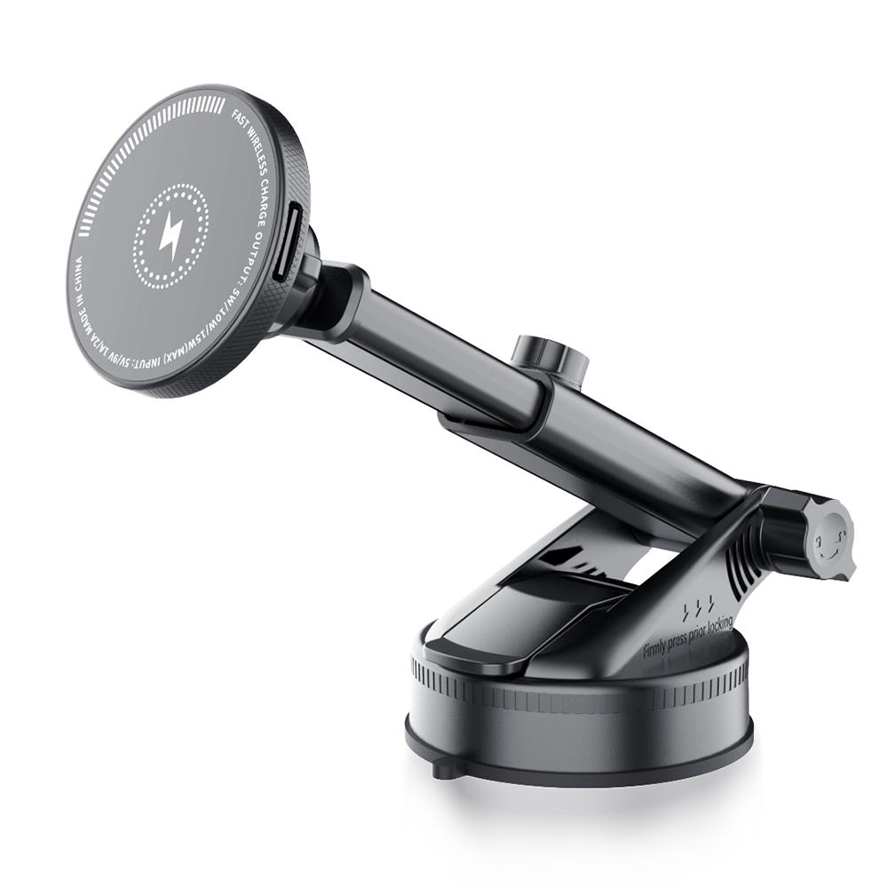 

New Strong Magnetic Suction Car Mobile Phone Holder MagSafe Wireless Charger Car Centre Mount Navigation Bracket чёрный