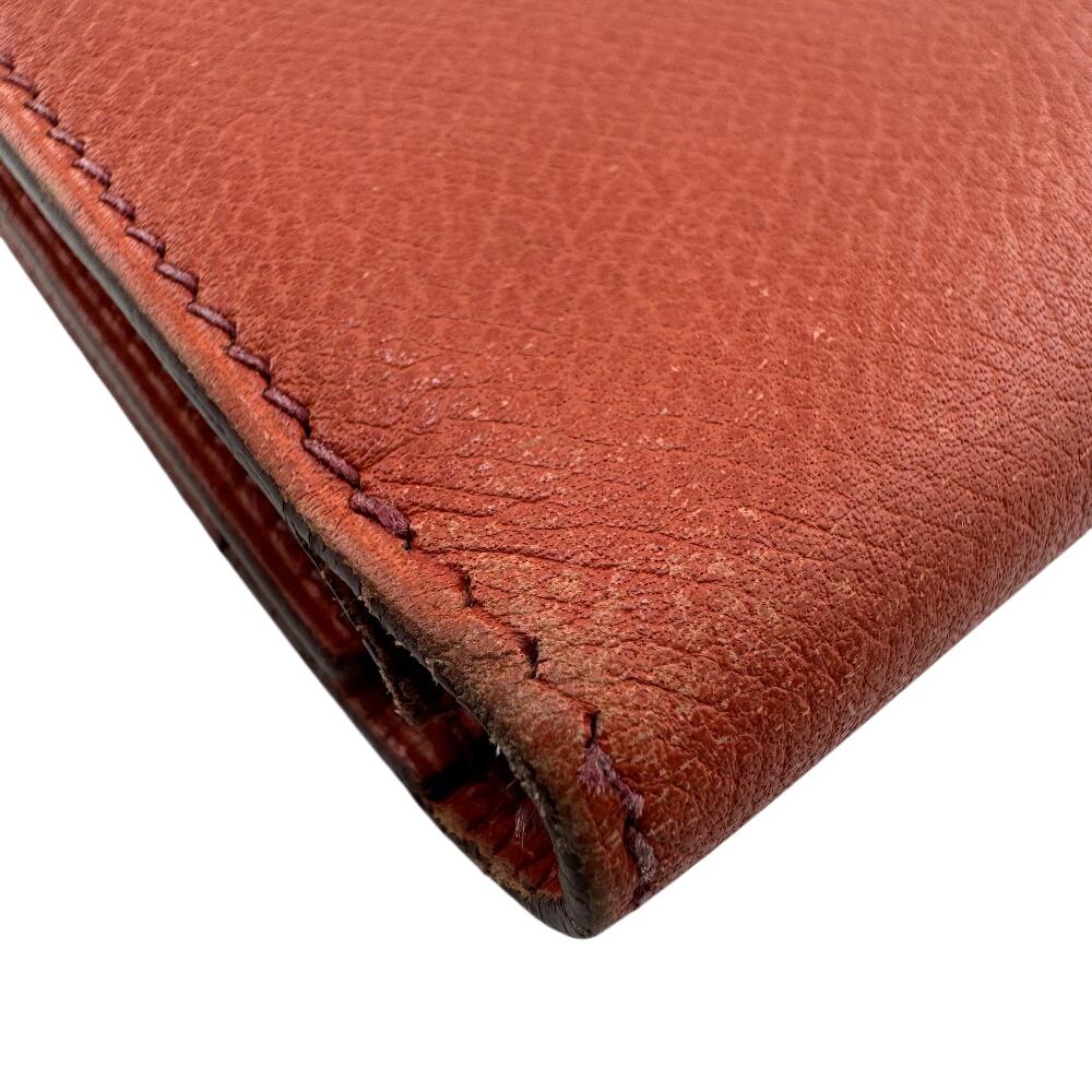 HERMES Long Wallet Tri-fold Epsom Bearn Dupri Purse Orange Epsom Women Used