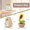 2 Stück Positiver Mini Sonnenblumen Topf Kartoffel Handarbeiten Kreativ Lustig Gestrickte Blumen Handarbeiten Schreibtischdekoration Häkeln Geburtstagsgeschenke