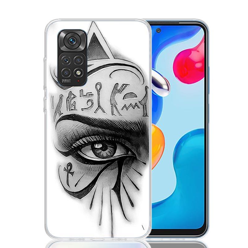 Sacred Eye of Horus Egypt Fresco Phone Case For Xiaomi Redmi Note 15 14 13 12S 12 Pro Plus 11S 11E 11 11T 10S 10 Art Soft Patter