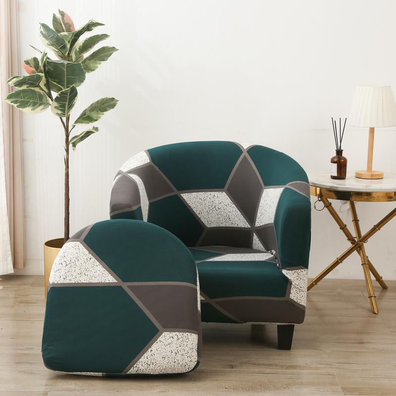 2PC/Set Club Chair Cover Stretch Armrest Sofa Covers Spandex Non-Slip Machine Washable Furniture Protector For Living Room
