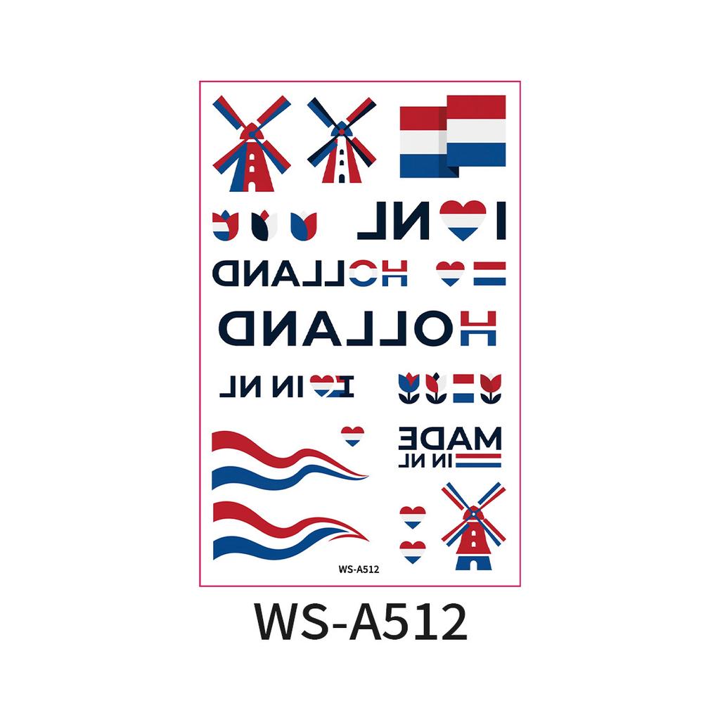 World fan national flag face stickers for football events, waterproof and sweat-resistant, suitable for competitions and sports events, tattoo