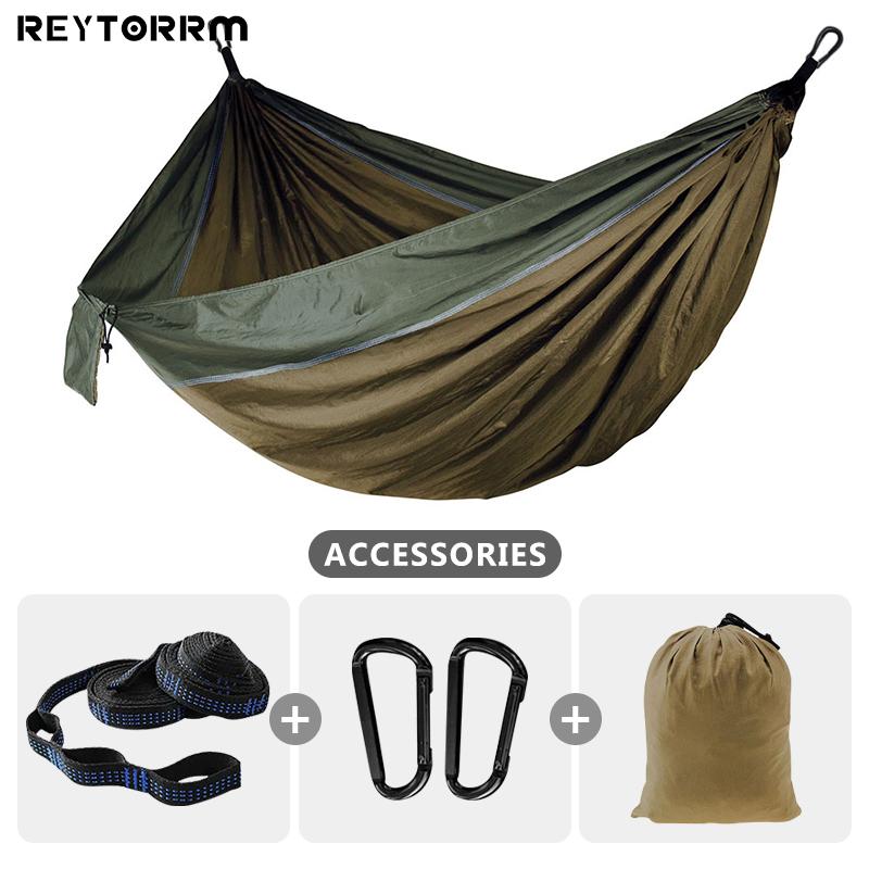 Camping Parachute Hammock 220x100cm Single Portable Outdoor Indoor Nylon Hammock Adult Child Swing For Adventure Garden