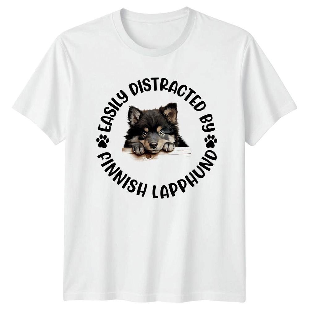 Easily Distracted By Finnish Lapphund Unisexs TShirt Unisexs Tee Graphic Top S