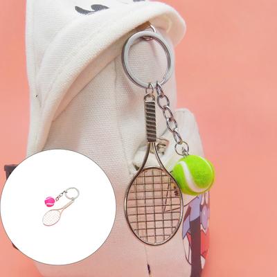 Portachiavi Realistico Racchetta da Tennis Portachiavi Elegante in Lega di Zinco Accessorio Sportivo Fatto a Mano Regalo Per Appassionati di Sport
