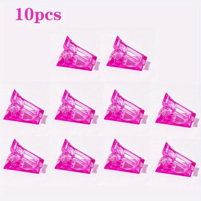 10pcs Acrylic Nail Clip Transparent Gel Quick Building Nail Tips Clips Fingernail Extension UV Clamps Manicure Art Builder Tools Set