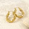 French Retro Stainless Steel Diamond Earrings Light Luxury Women's Pearl Earrings Plated with 18K Titanium Steel Earrings