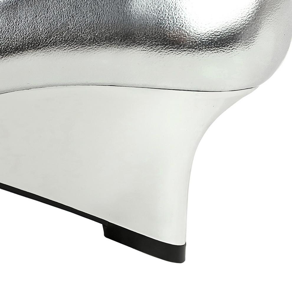 Damenschuhe, Keilabsätze, High Heels, Flache, spitze Keilschuhe aus Metall, Maßgefertigte Schuhe, High Heels