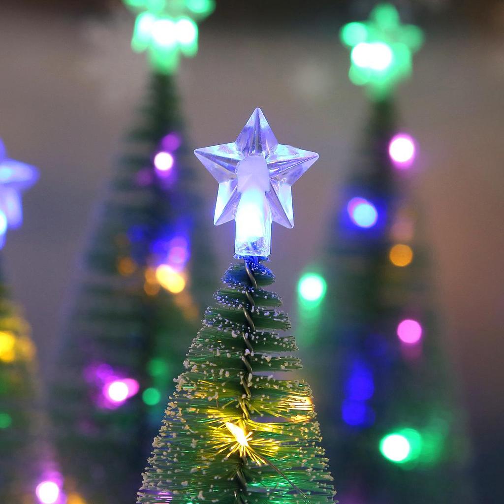 Mini Luminous Pine Needle Christmas Tree Decoration with Snow