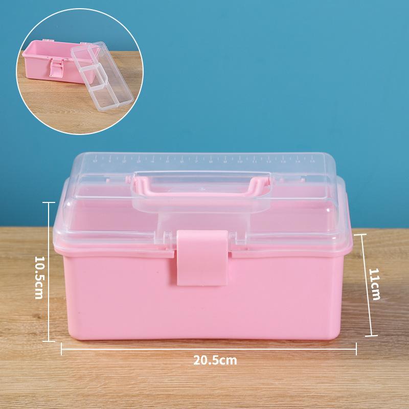 Składane Trójwarstwowe Przenośne Pudełko do Przechowywania, Duże Pojemnościowe Metalowe Pudełko na Narzędzia, Pudełko na Akcesoria do Zdobienia Paznokci, Pudełko do Przechowywania Artykułów Plastycznych i Akcesoriów