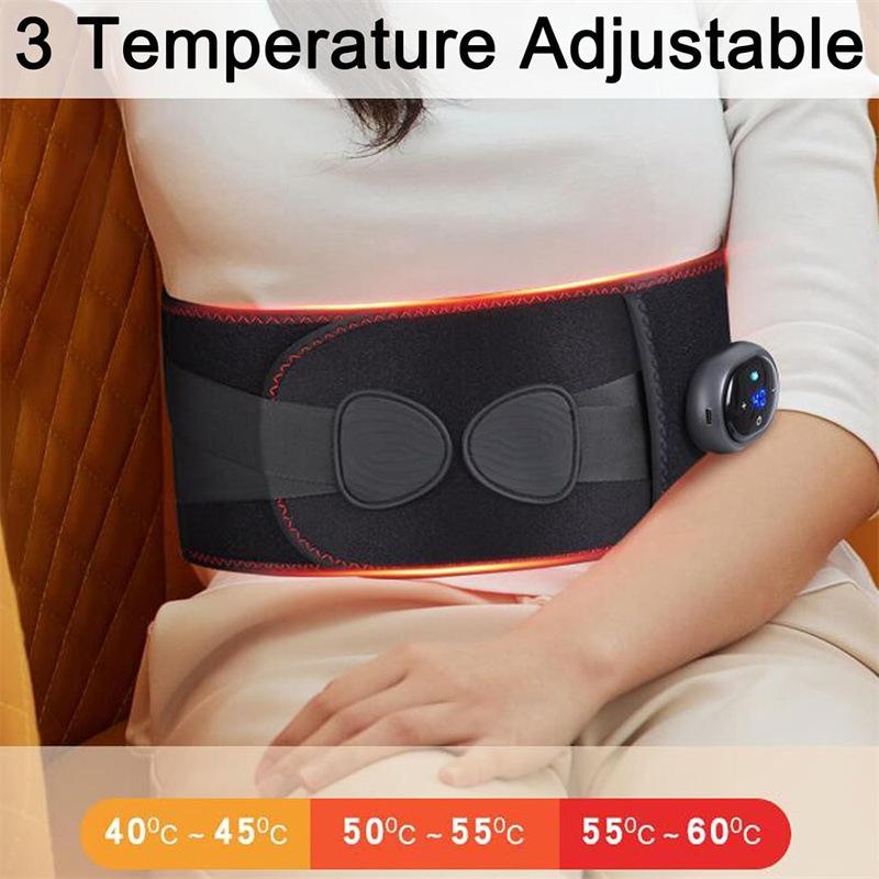 JINKAIRUI Massaggiatore lombare wireless con cintura massaggiante termica cuscinetto riscaldante per alleviare il mal di schiena cintura per la schiena scaldamuscoli supporto lombare