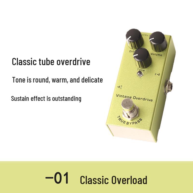 Kompaktný profesionálny elektrický gitarový efektový pedál - Skreslenie, Overdrive, Delay, Chorus, Tremolo