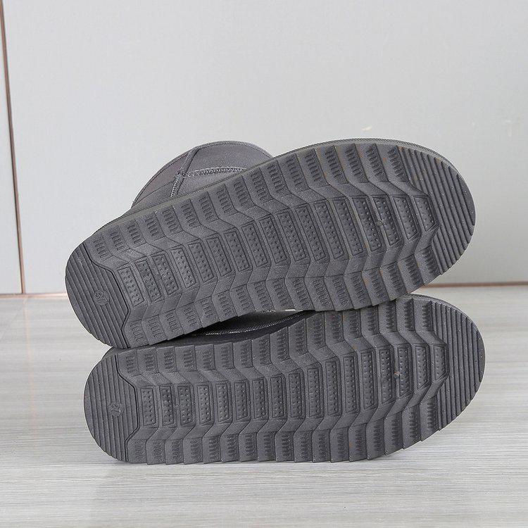 Damen Winter Schneestiefel im britischen Stil, dicke Sohle, rutschfest, Plüsch