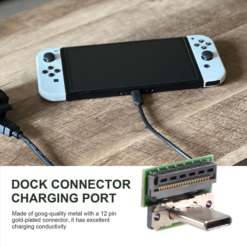 Dock Connector Charging Port USB Type C Socket Compatible for Switch Docking Station Replacement Component Male