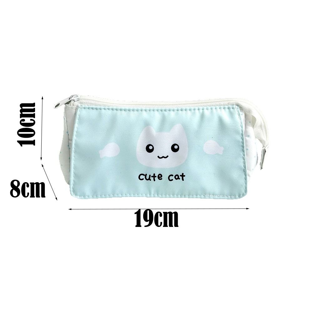 Cartoon Cute Cat Pencil Case Large Capacity Multi-layer Pen Bags Student Stationery Organizer Gifts