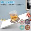 Doyime Coasters, Cup Mats (Set of 4), Cup Mats with Protective Cork Backing, Non-Slip, Round Tea Pads, Stylish, Nordic Design, for Home and Office