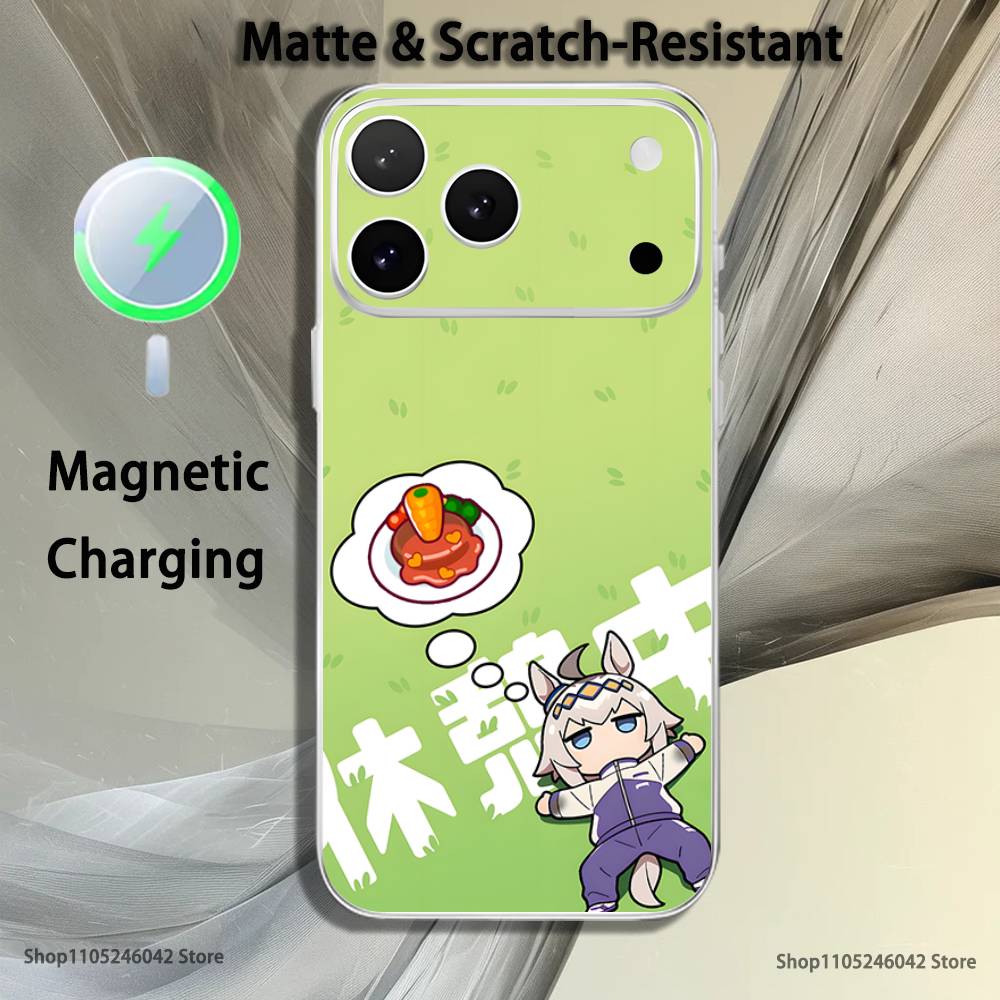 P-Pretty Anime D-Derby Cute For iPhone 17,16,15,14,13,12,11,Pro,Max,Plus Transparent White Phone Case Magnetic Wireless Charging