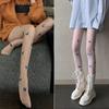 Sexy Tights Pantyhose Floral Print Hollow Out Mesh Fishnet Pantyhose Body Stockings Women Lingerie Hosiery Mesh Nylon Tights