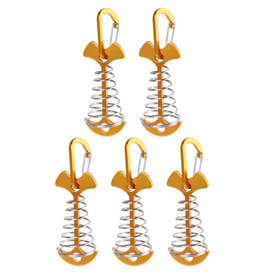 

5 шт., пружинные пряжки для палатки, нержавеющие, устойчивые к коррозии, нескользящие, конструкция из рыбьей кости, натяжитель веревки для палатки, регулятор шнура, натяжитель