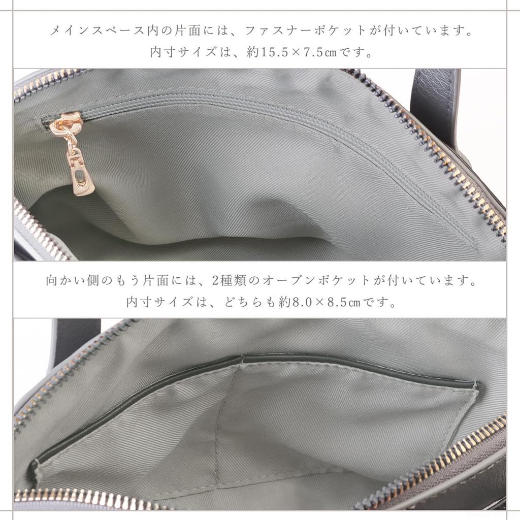 Shoulder Bag Genuine Leather Small 2way Crossbody Handbag Grage Series [Cleria] Women's [CL-51001] (Mature Black)