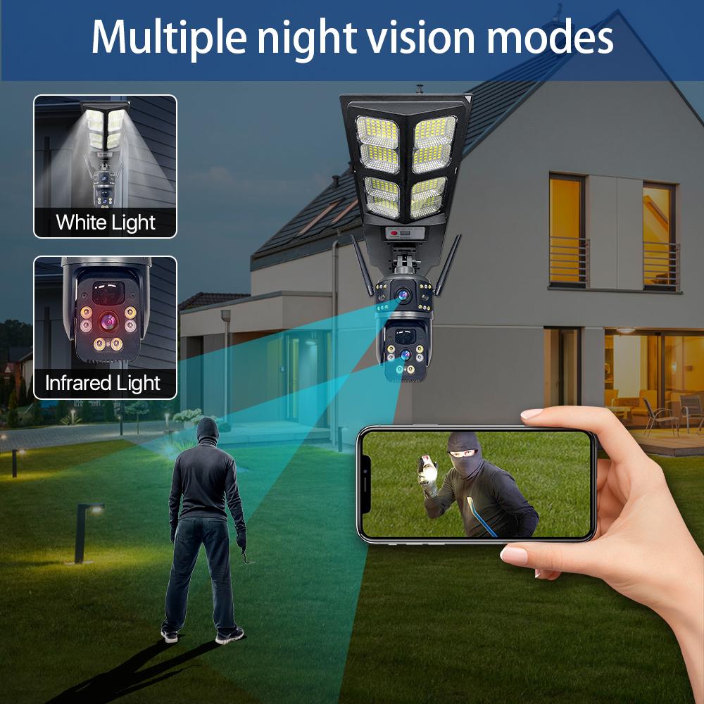 LED Lighting & WiFi 4G Surveillance Cameras, Solar-powered Security IP Cameras, Intelligent Radar-sensing Streetlights