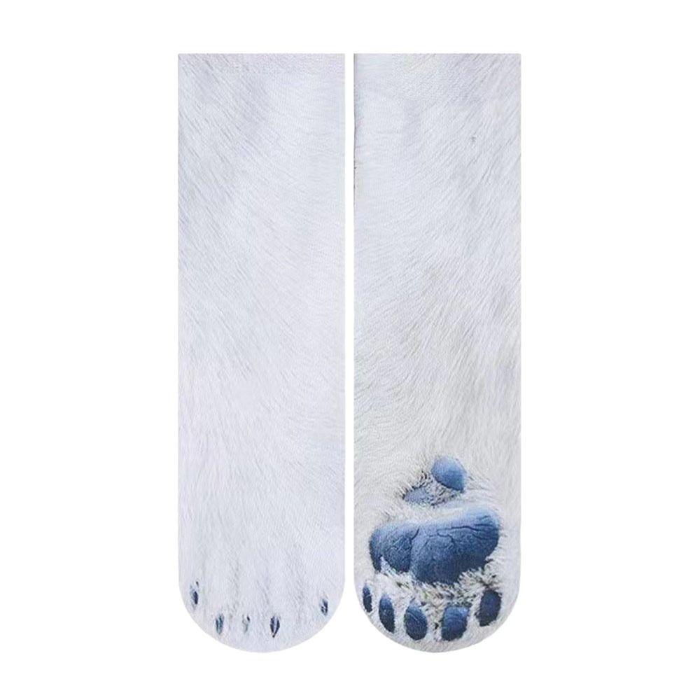Cotton 3D Print Animal Paw Socks Thicken Dog Tiger Paw Socks Funny Novelty Stocking  Unisex