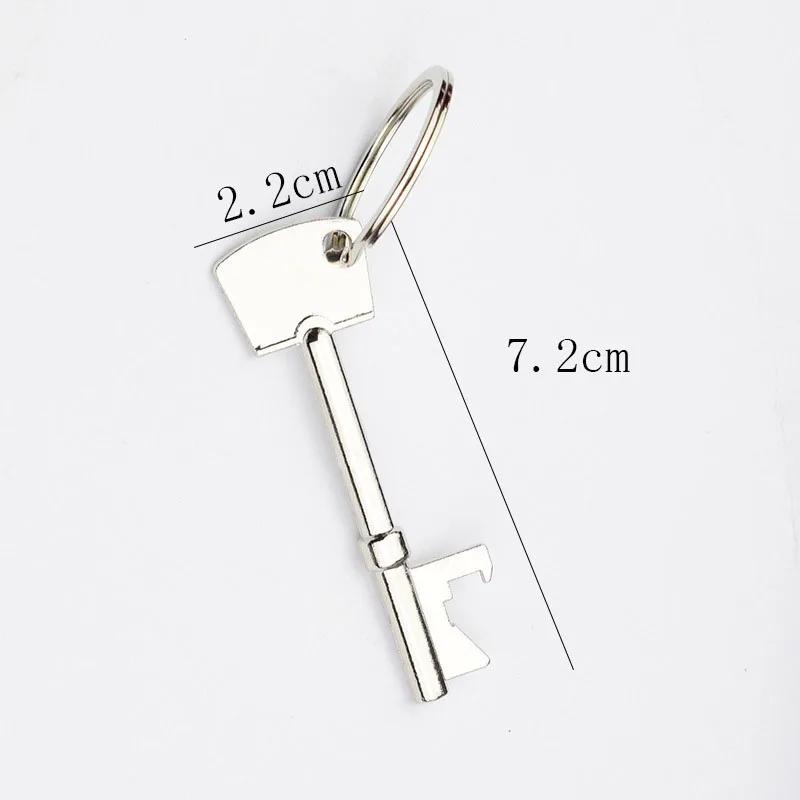 Key Portable Bottle Opener Beer Bottle Can Opener Hangings Ring Keychain Kitchen Tool Simulated Metal Key Keychain Bottle Opener