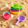 6pc Bath Toys Set Plastic Floating Boats Watering Can and Strainer for Kids Bath Time Play and Water Activities