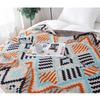Blanket Multifunctional Boho Knitted Throw Vintage Wave Tassel Blanket for Sofa Couch Window Seat Lightweight Nap Air Conditioning Blanket