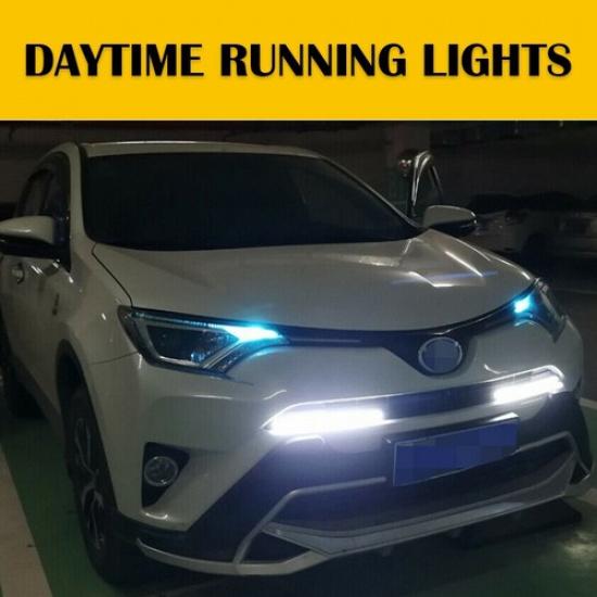 LED Switchback DRL Light Strip Amber White Sequential Flow Turn Signal Blinker