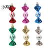 High-quality Plastic Hanging Candy Ornament 6Pcs/Box Christmas with Lanyard Unbreakable Reusable Electroplating Festive Decorations Holiday Decoration