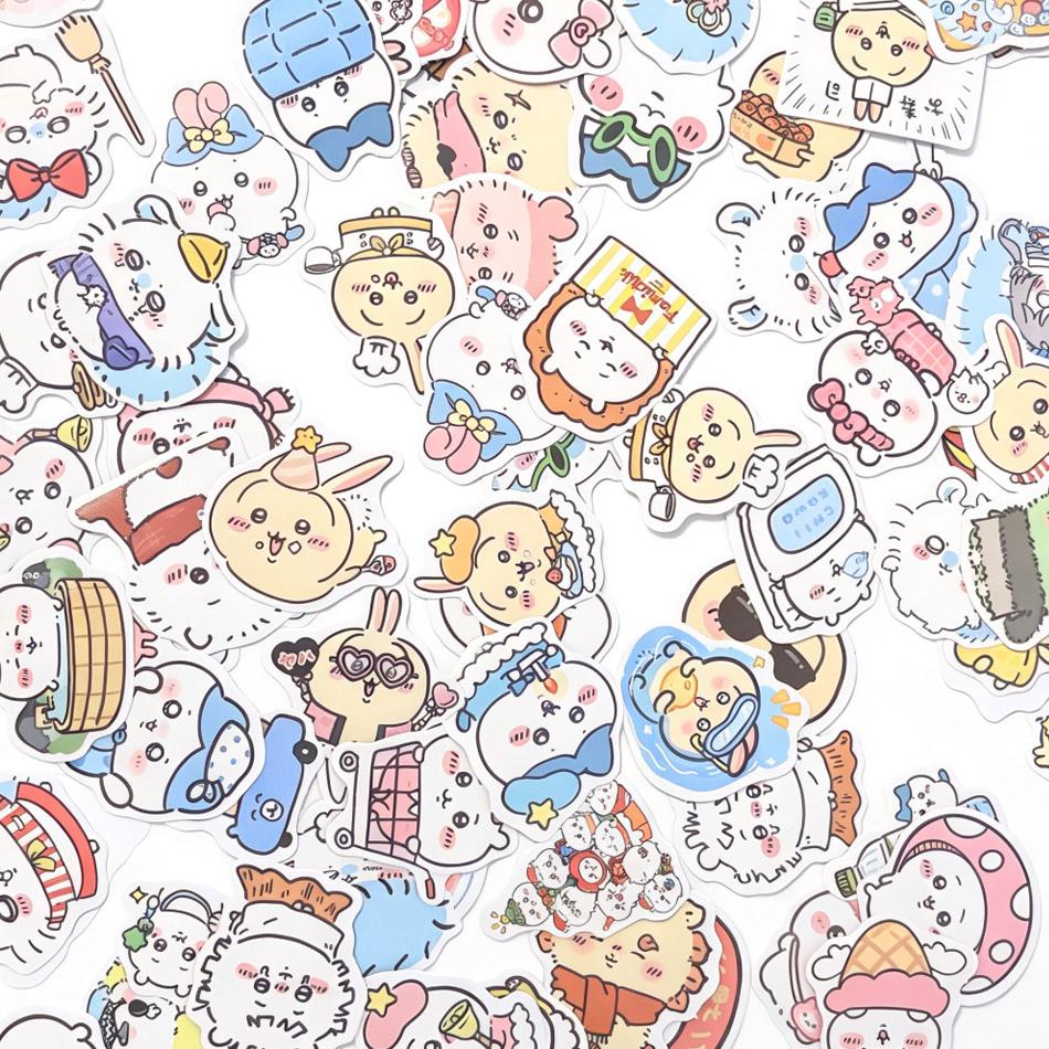 100Pcs Kawaii Chiikawa Cute Cartoon Stickers, Decor for Desk, Laptop, Scrapbook, Luggage Room Decor, Kids Gift